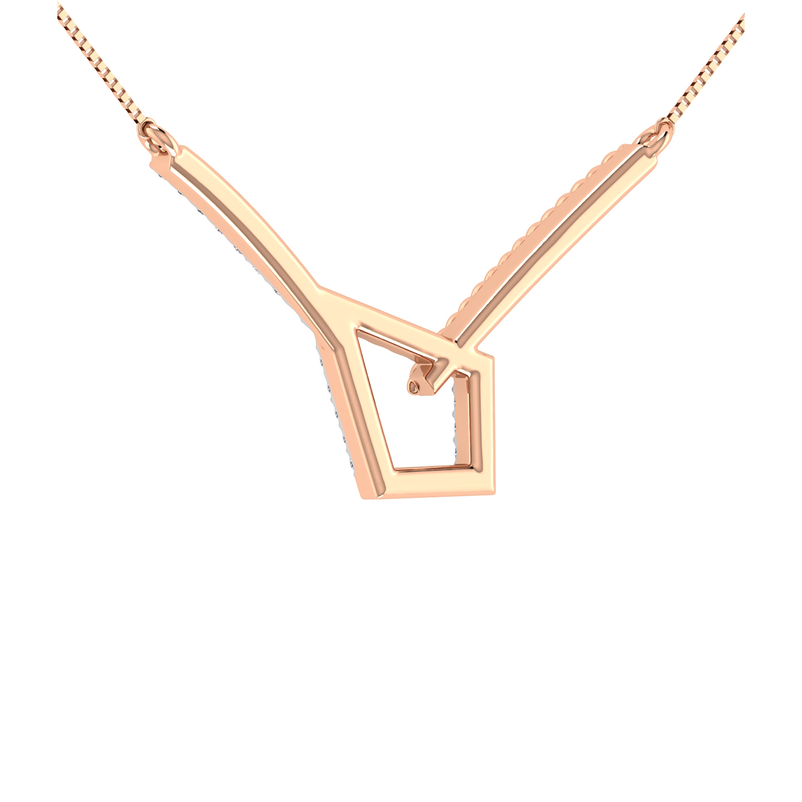 10K Two Tone Gold 1/6 Ct.Tw. Diamond Fashion Necklace