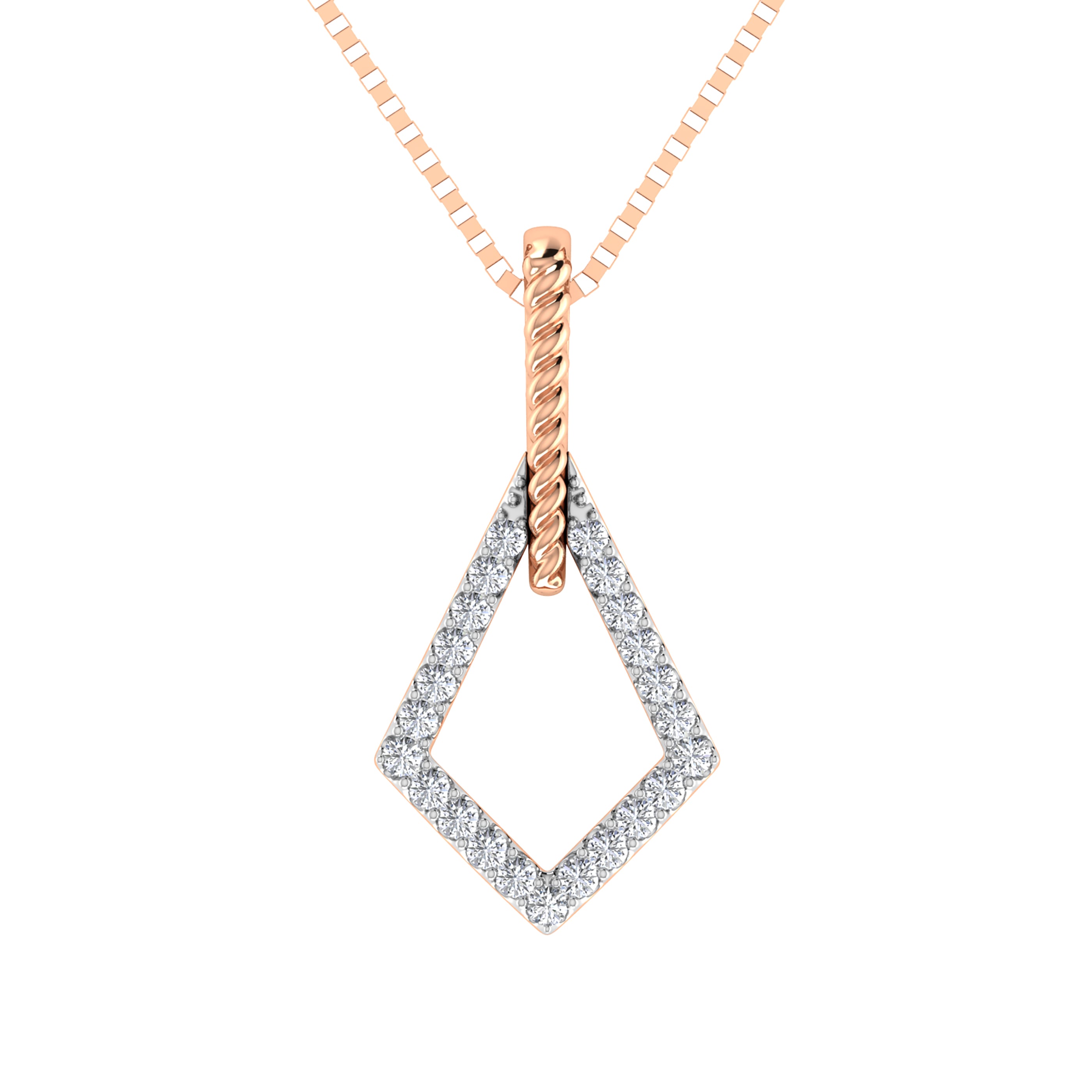 10K Two Tone Gold 1/10 Ct.Tw. Diamond Fashion Pendant