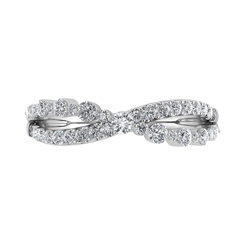 10K White Gold 1/2 Ct Ct.Tw. Diamond Crossover Ring