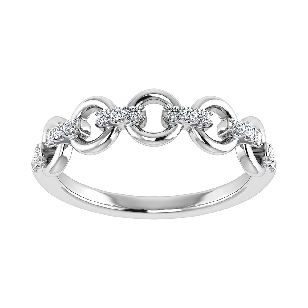 10K White Gold 1/10 Ct.Tw. Diamond Fashion Ring