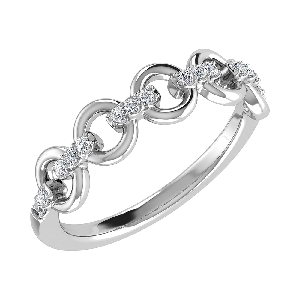 10K White Gold 1/10 Ct.Tw. Diamond Fashion Ring