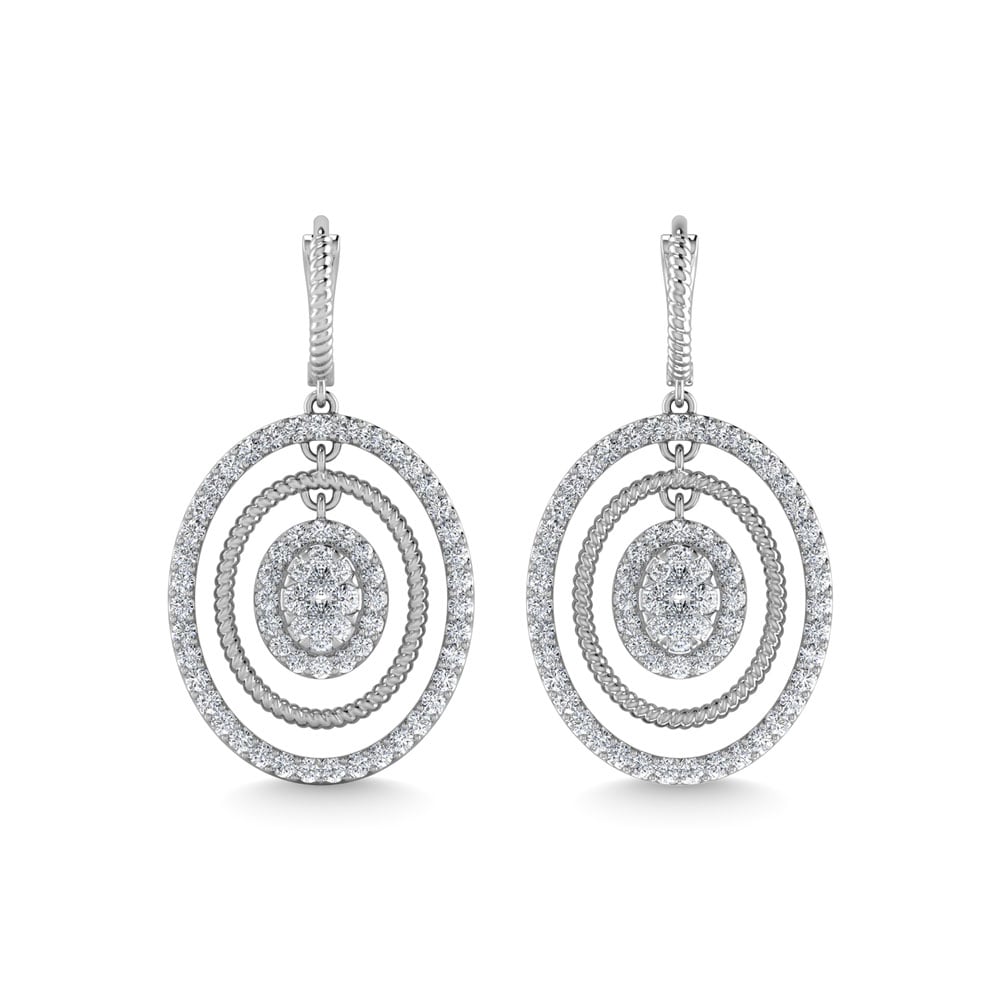 Diamond 1 1/2 Ct.Tw. Danglers Earrings in 14K White Gold