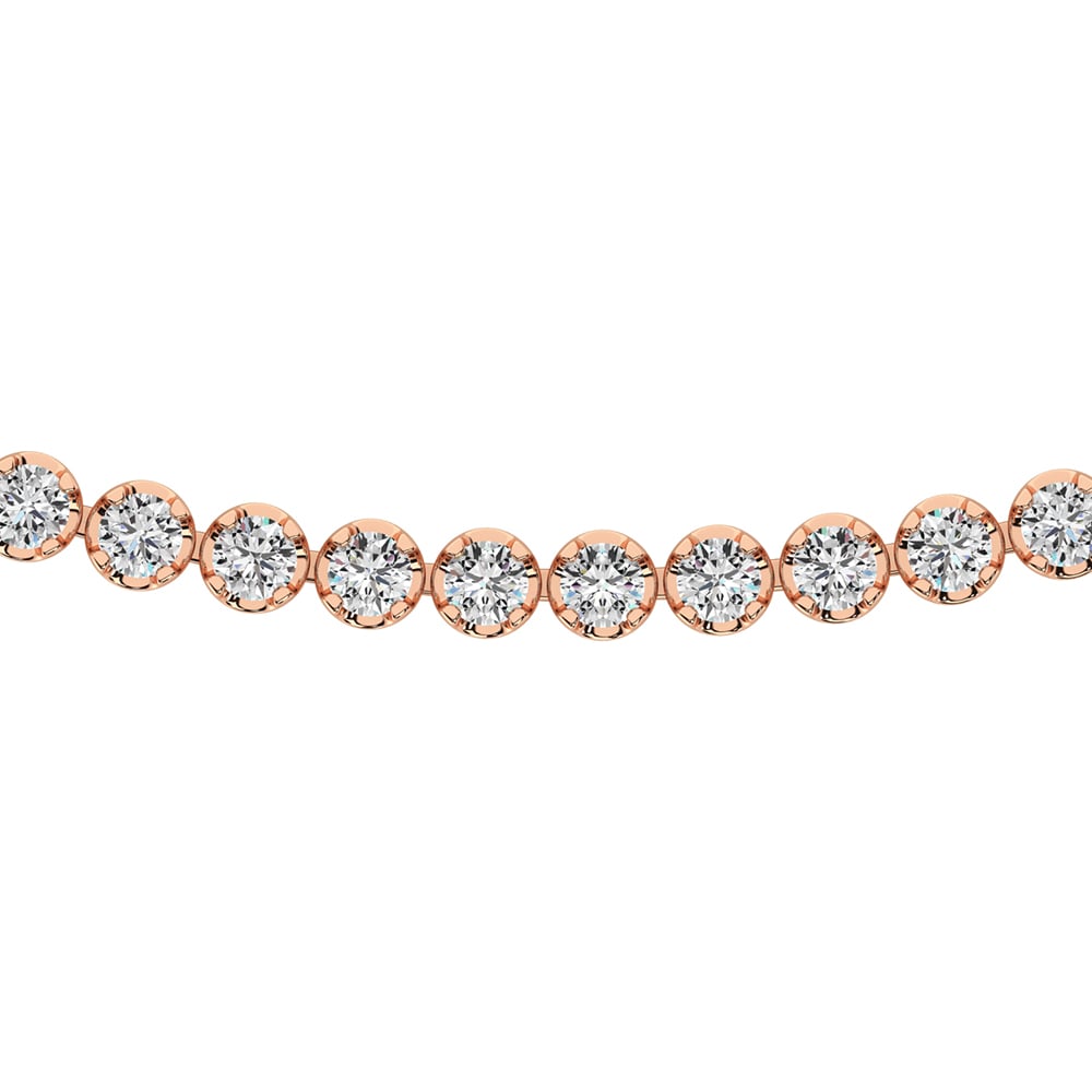 14K Rose Gold 3 1/4 Ct.Tw. Diamond Tennis Necklace (13 inches + 3 inches extender chain)