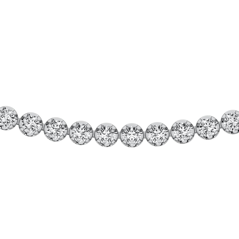14K White Gold 5 5/8 Ct.Tw. Diamond Tennis Necklace (13 inches + 3 inches extender chain)
