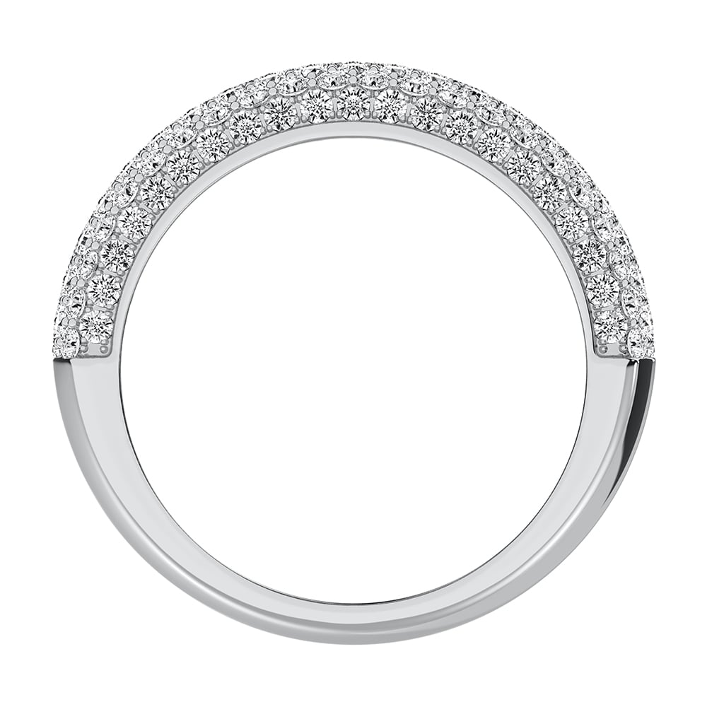 14K White Gold 1/2 Ct.Tw. Diamond Pave Set Mens Band