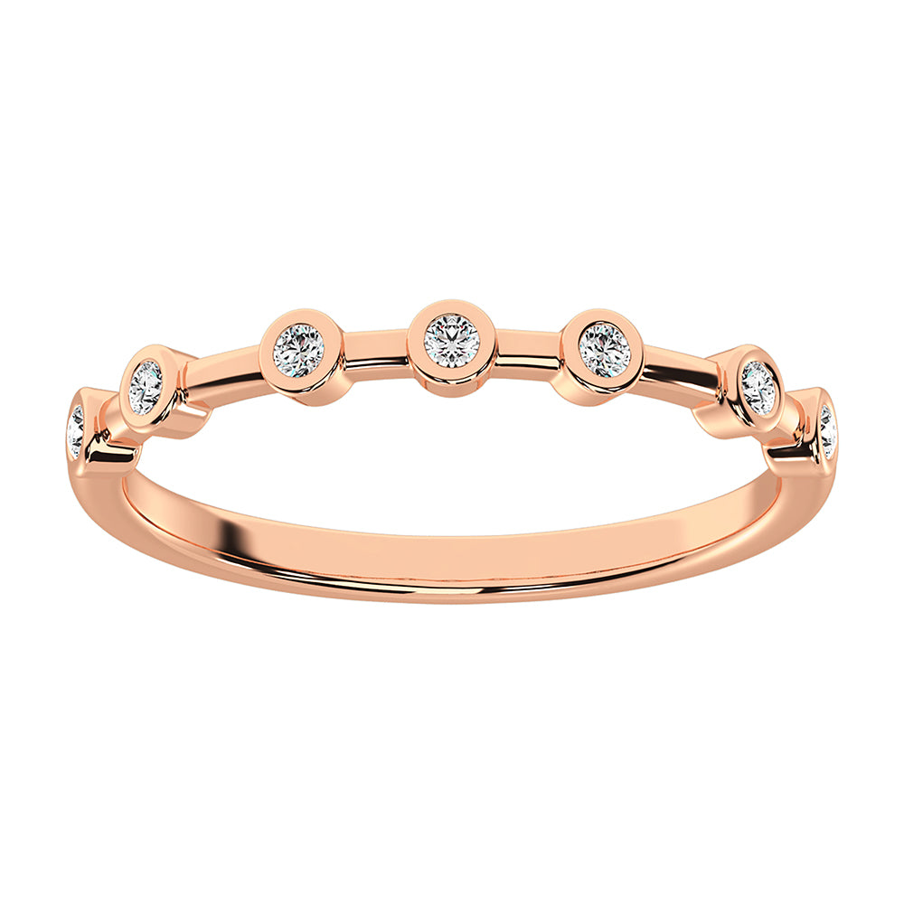 14K Rose Gold 1/10 Ct.Tw. Diamond Stack Bands