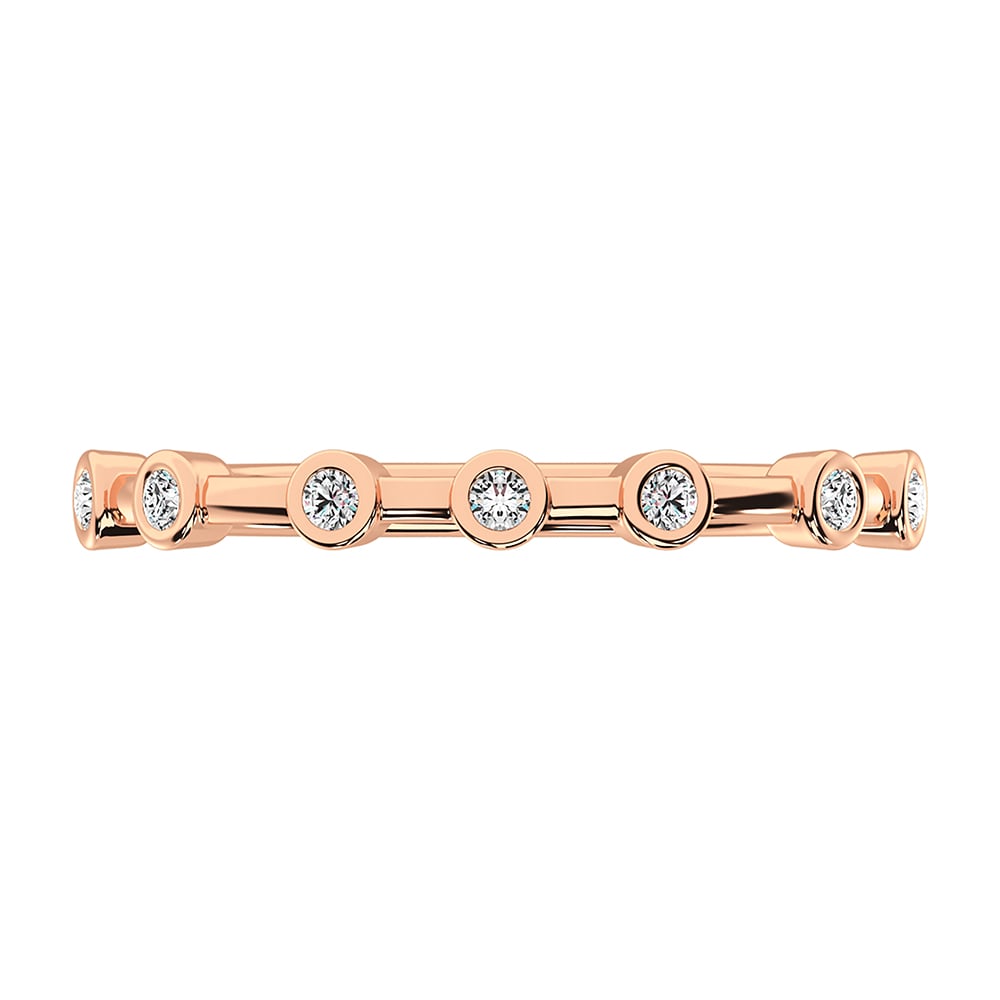 14K Rose Gold 1/10 Ct.Tw. Diamond Stack Bands