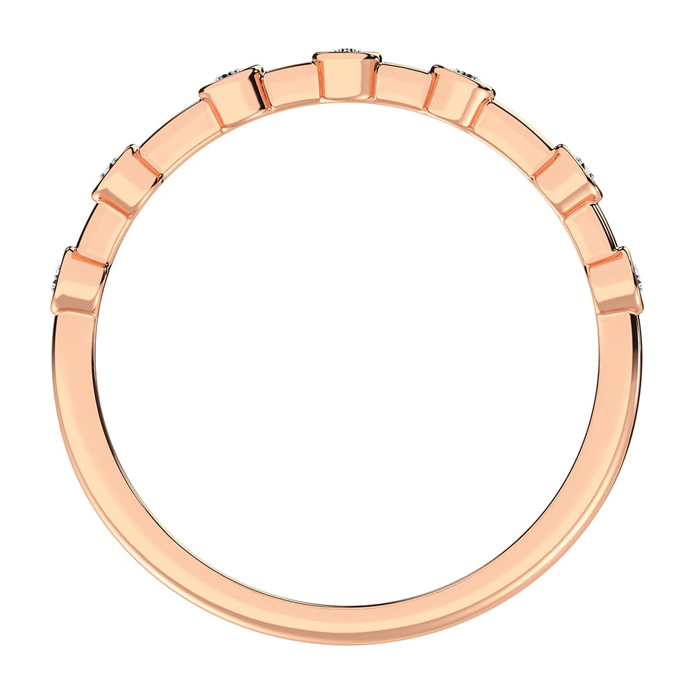 14K Rose Gold 1/10 Ct.Tw. Diamond Stack Bands