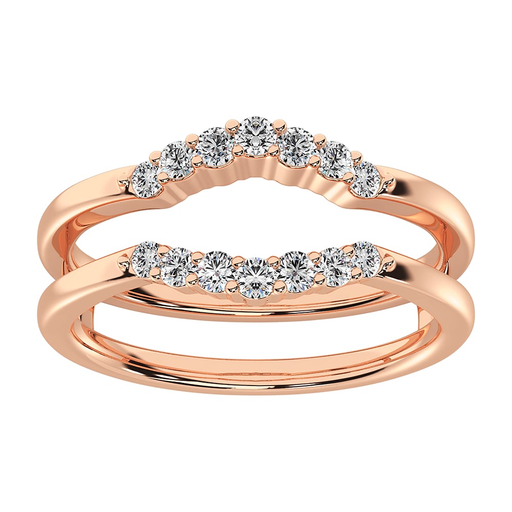 10K Rose Gold 1/3 Ct.Tw. Diamond Chevron Guard Ring