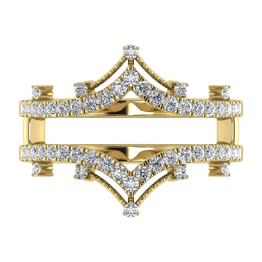 Diamond 1/3 Ct.Tw. Chevron Guard Ring in 14K Yellow Gold