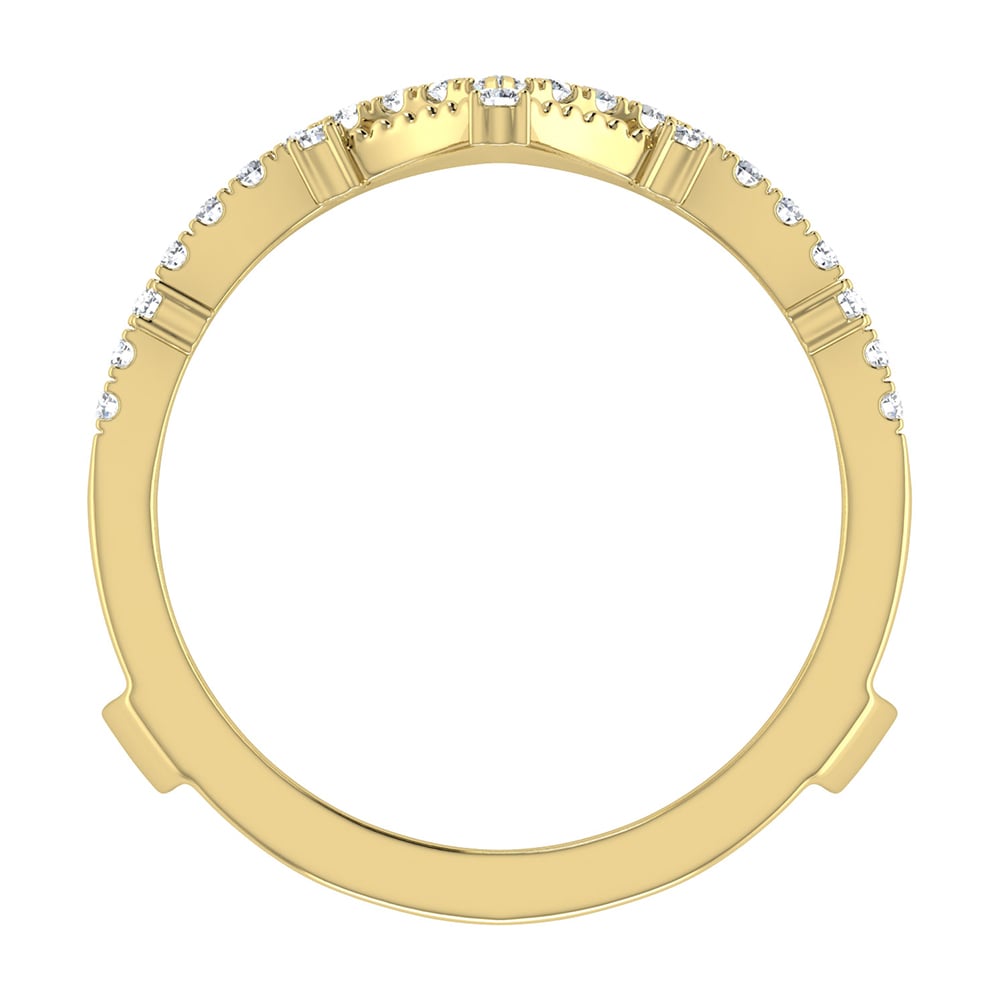 Diamond 1/3 Ct.Tw. Chevron Guard Ring in 14K Yellow Gold