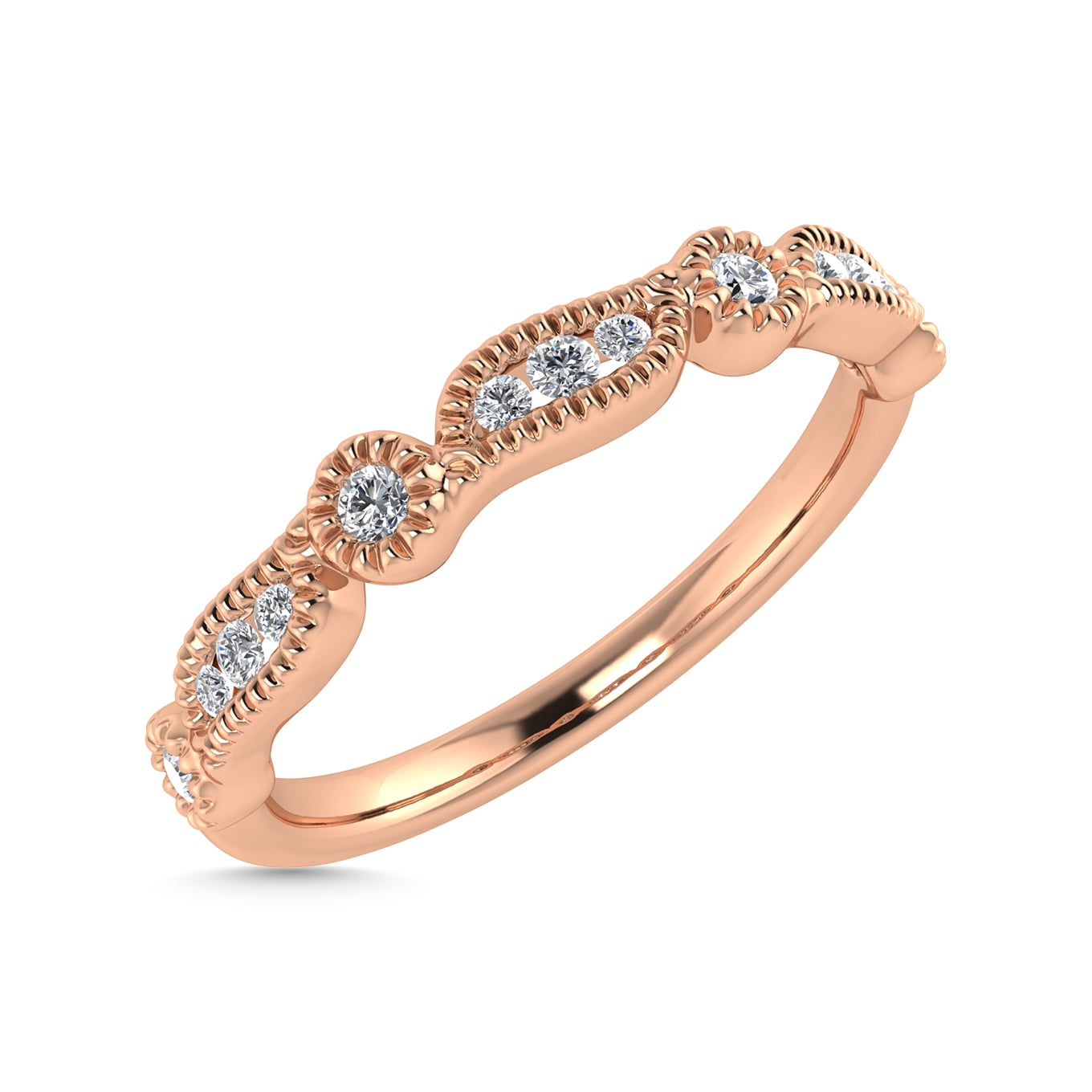 Diamond 1/6 Ct.Tw. Stackable Band in 14K Rose Gold