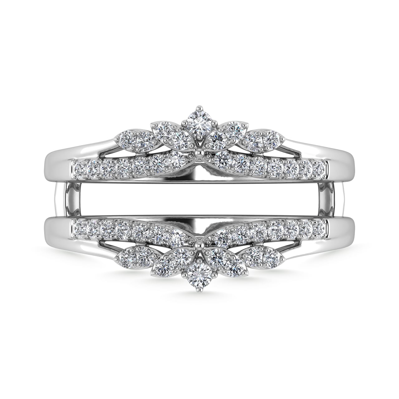 Diamond 1/4 Ct.Tw. Guard Ring in 10K White Gold