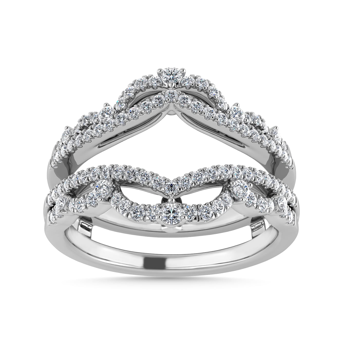 Diamond 1/3 Ct.Tw. Guard Ring in 14K White Gold