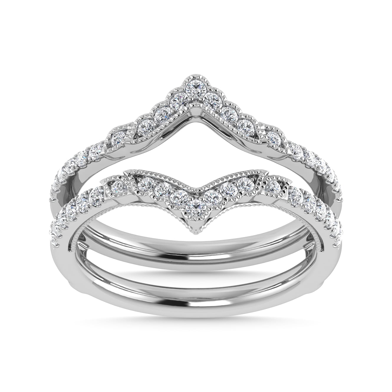 Diamond 3/8 Ct.Tw. Guard Ring in 14K White Gold