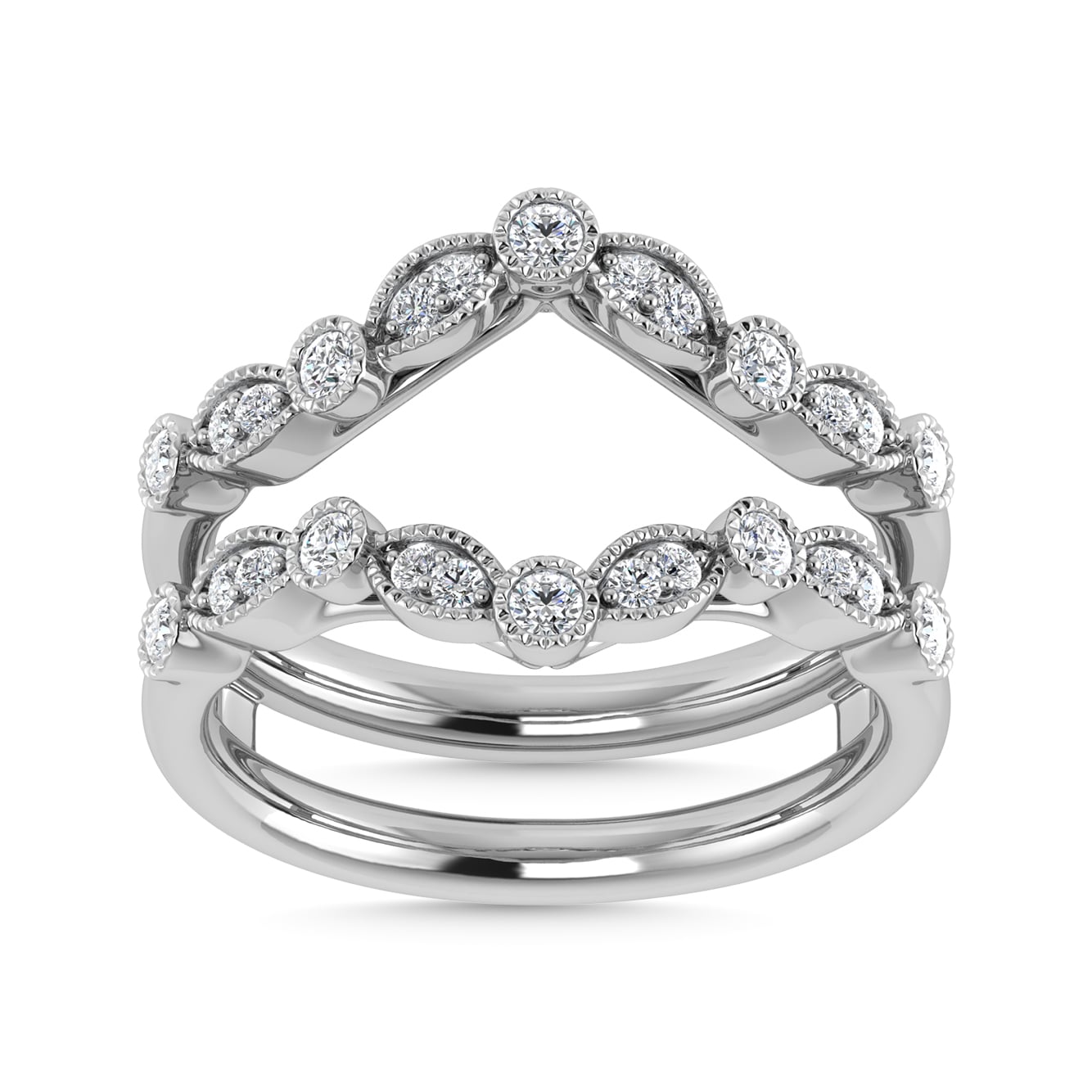 Diamond 3/8 Ct.Tw. Guard Ring in 14K White Gold