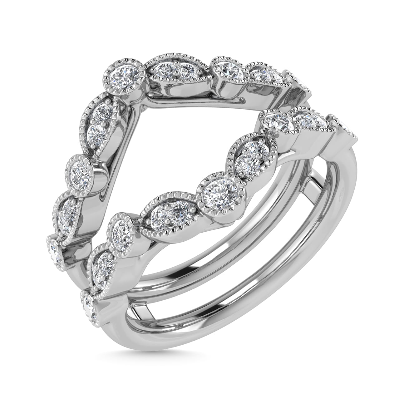 Diamond 3/8 Ct.Tw. Guard Ring in 14K White Gold
