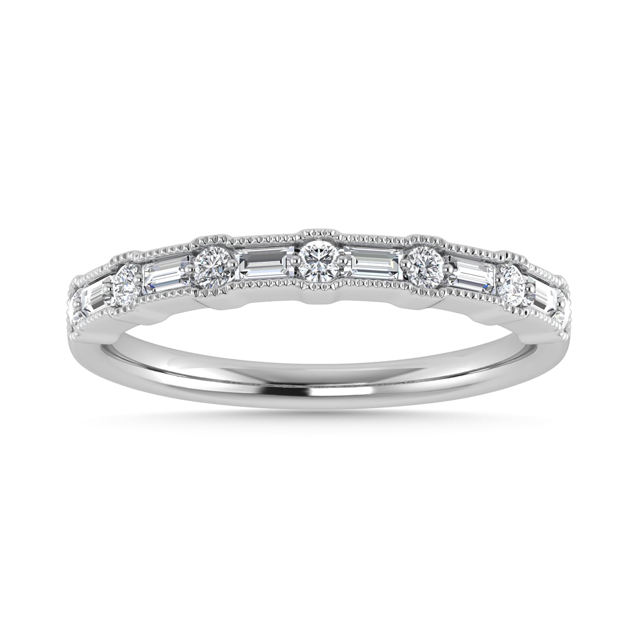 Diamond 1/4 Ct.Tw. Ladies Wedding Band in 14K White Gold