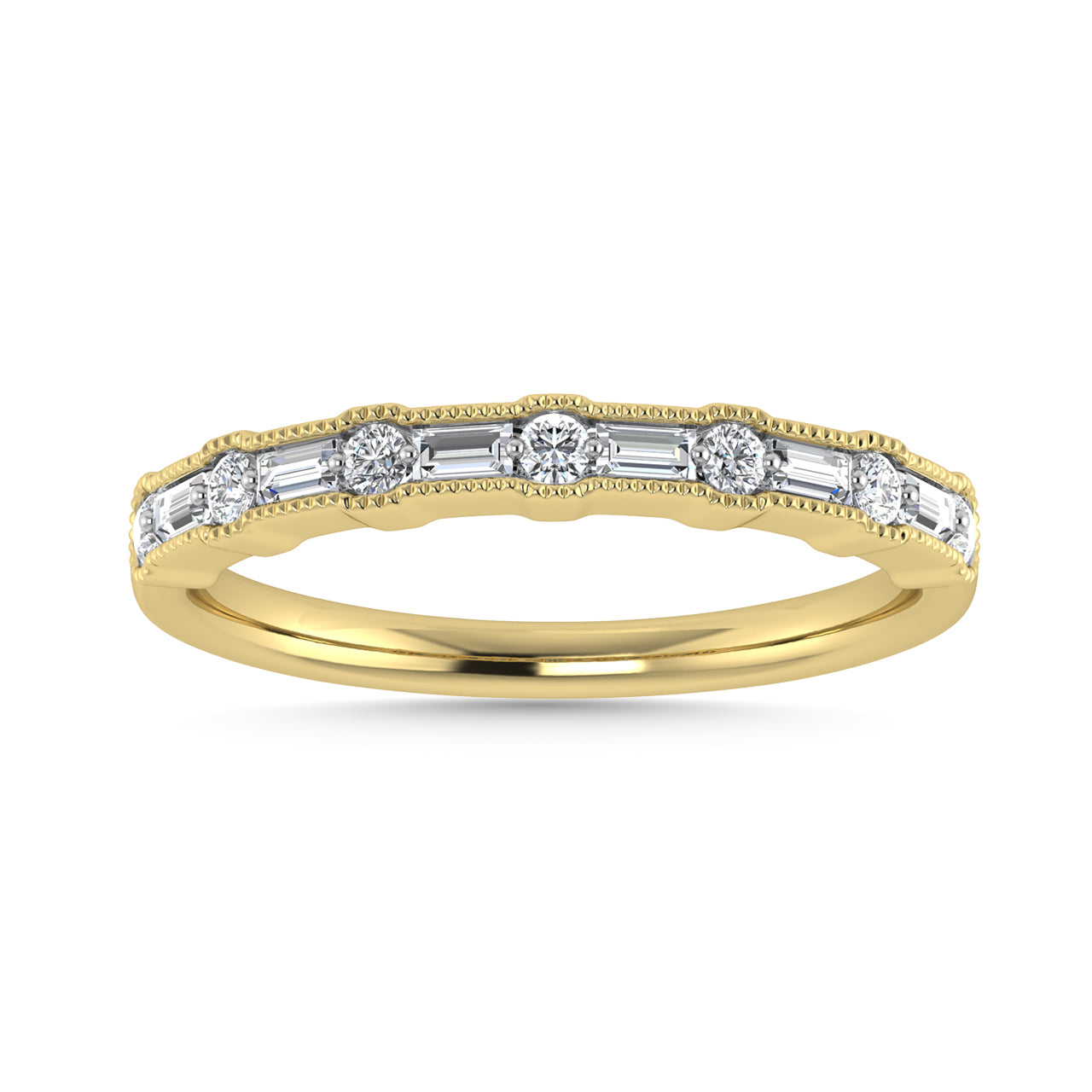 Diamond 1/4 Ct.Tw. Ladies Wedding Band in 14K Yellow Gold