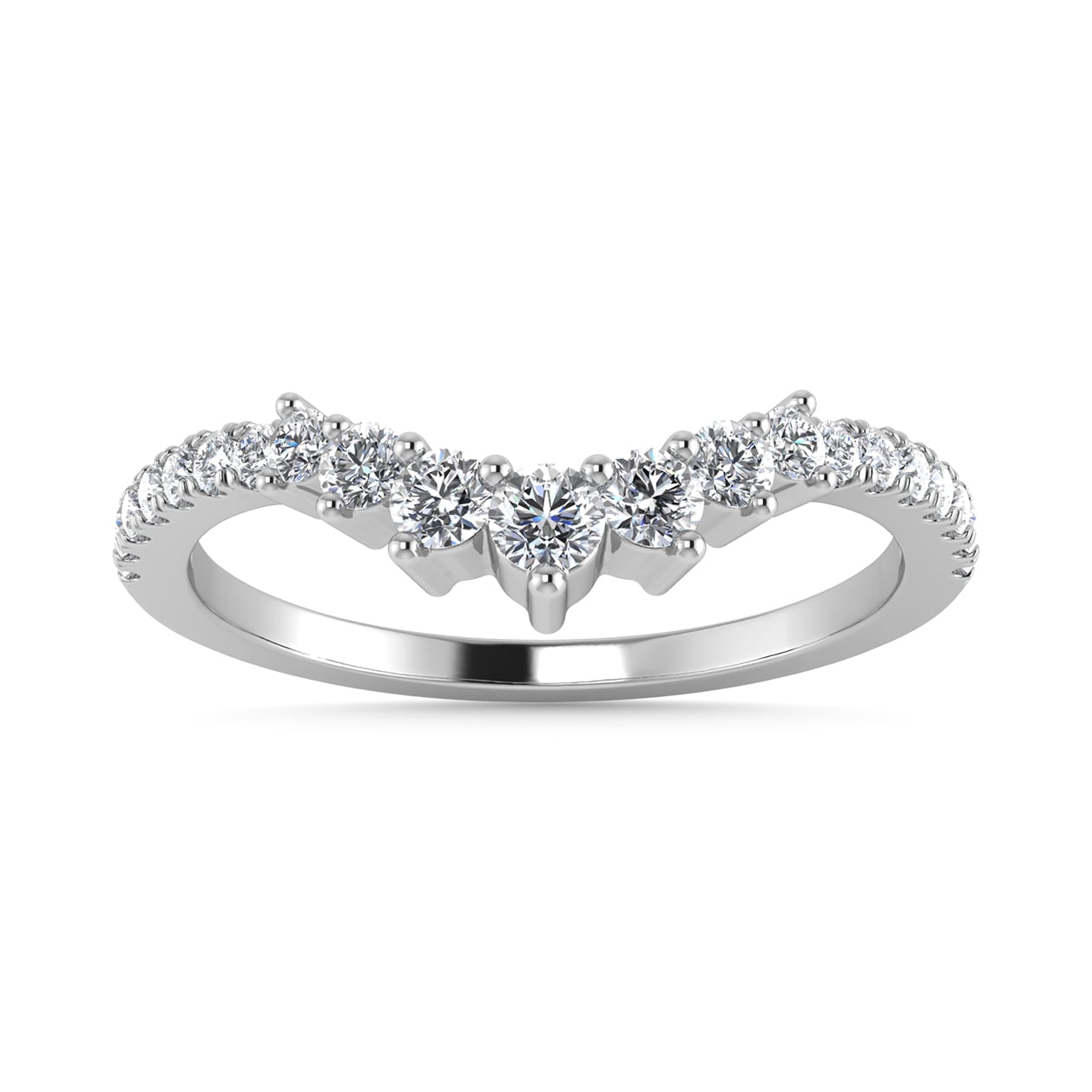 Diamond 1/4 Ct.Tw. Chevron Band in 14K White Gold