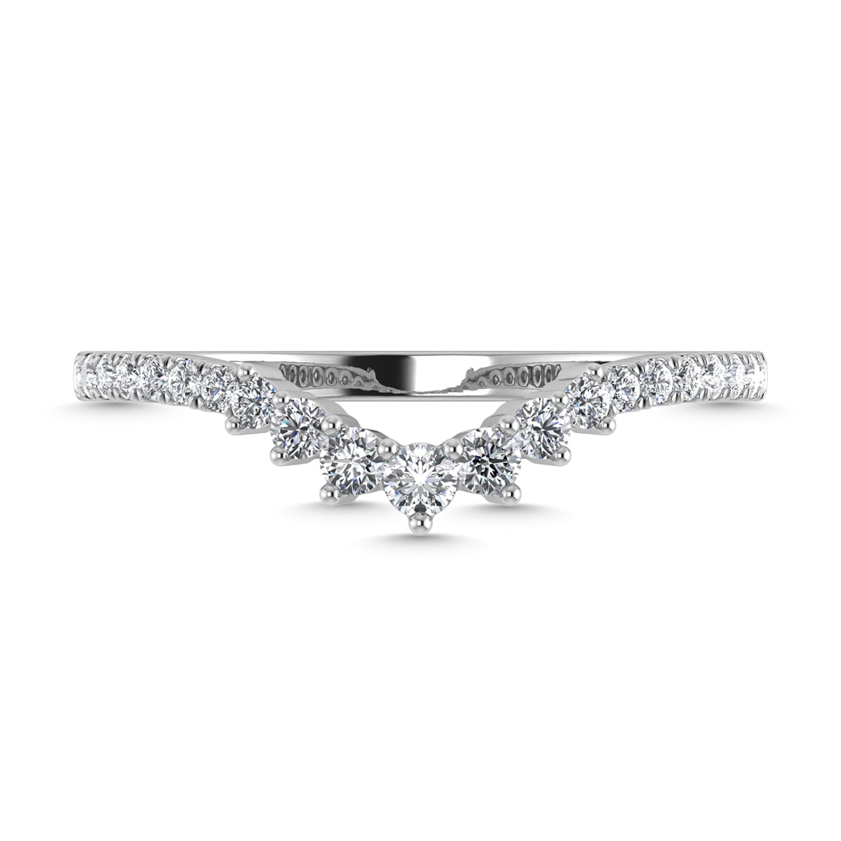 Diamond 1/4 Ct.Tw. Chevron Band in 14K White Gold