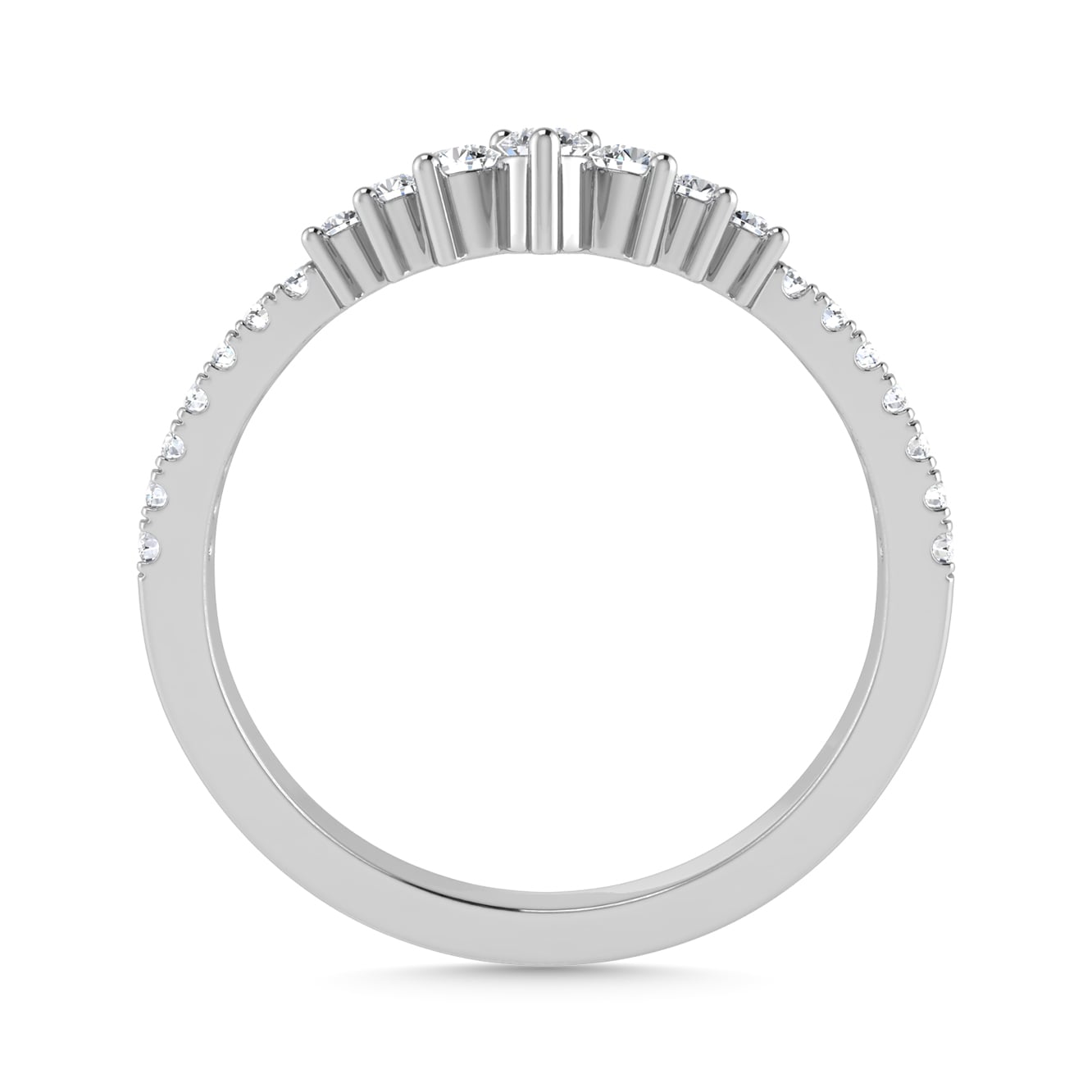 Diamond 1/4 Ct.Tw. Chevron Band in 14K White Gold