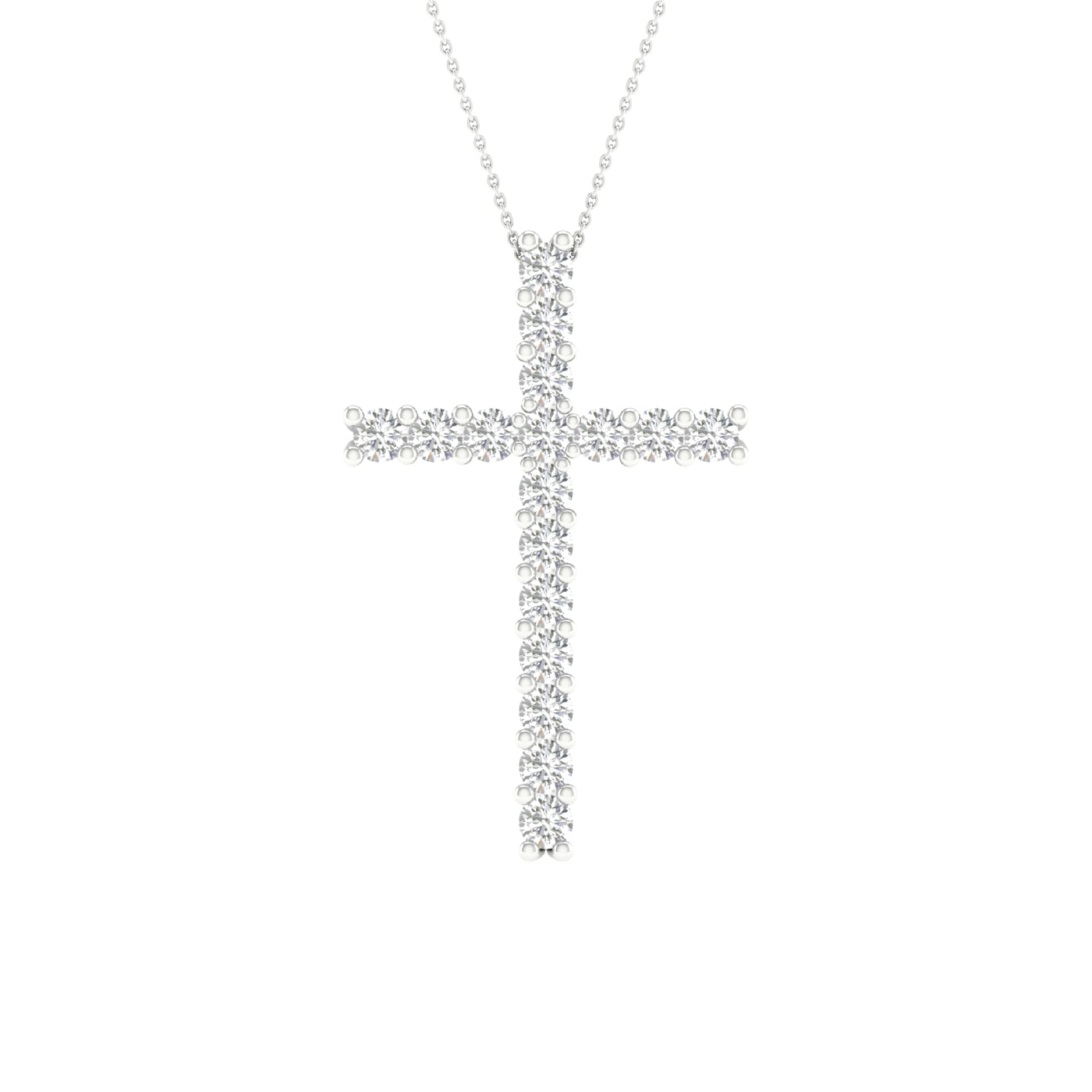 14K 0.50CT Certified Lab Grown Diamond Cross Pendant ( IGI Certified )