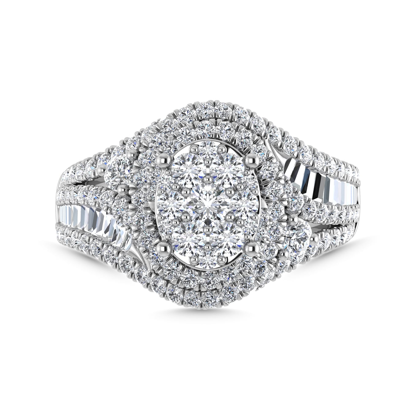 Diamond 1 5/8 Ct.Tw. Engagement Ring in 14K White Gold