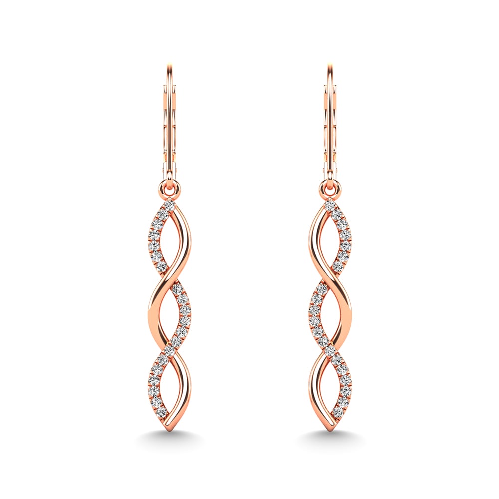 10K Rose Gold Diamond 1/6 Ct.Tw. Fashion Earrings