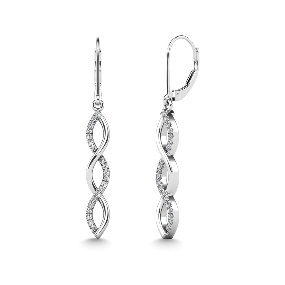 10K White Gold Diamond 1/20 Ct.Tw.  Fashion Earrings