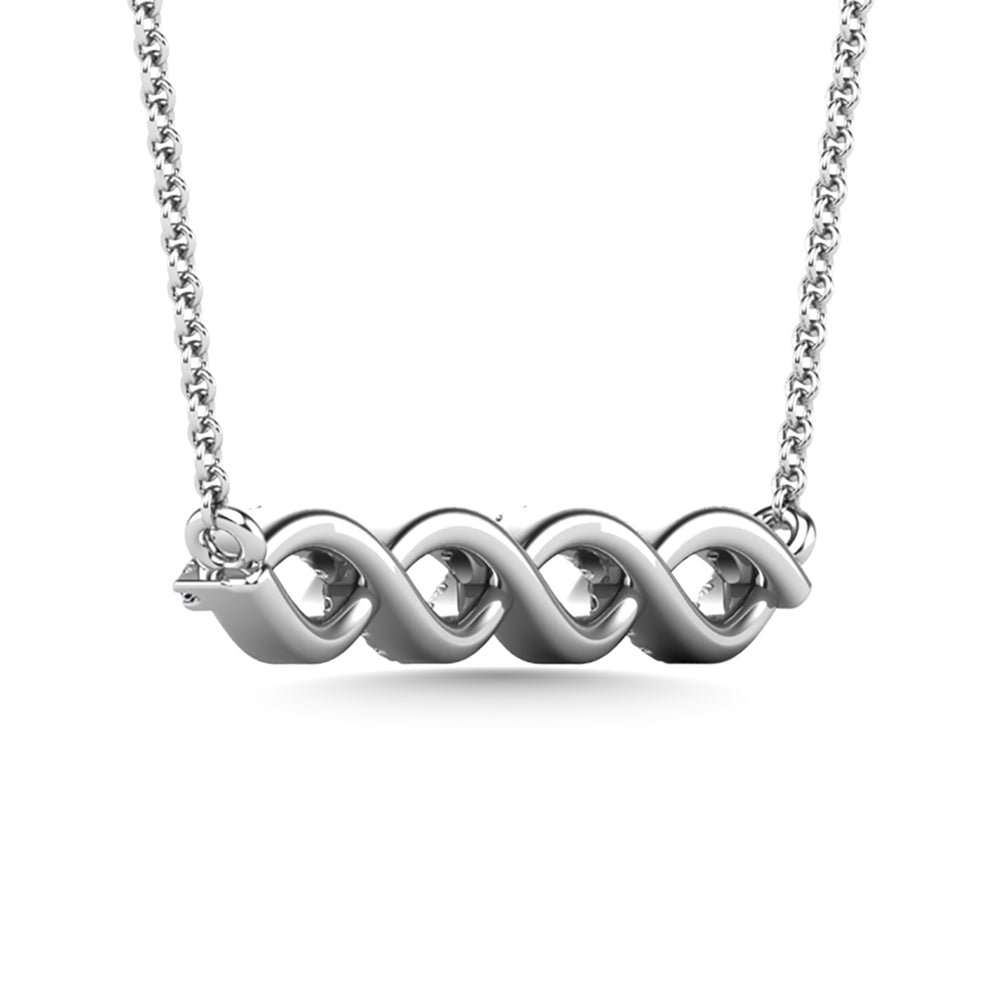 10K White Gold Diamond 1/10 Ct.Tw. Fashion Necklace