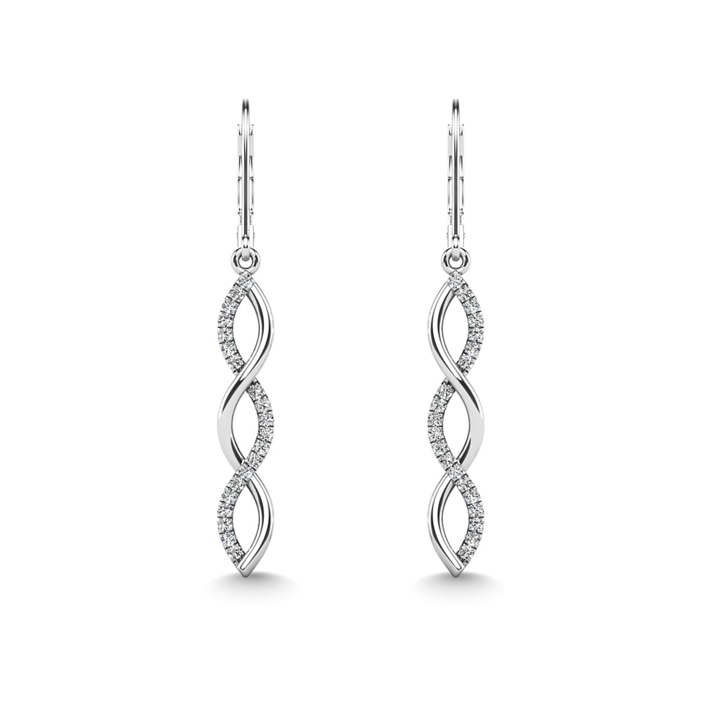 10K White Gold Diamond 1/20 Ct.Tw.  Fashion Earrings