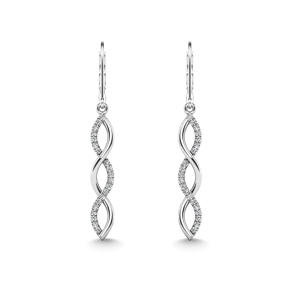 10K White Gold Diamond 1/20 Ct.Tw.  Fashion Earrings