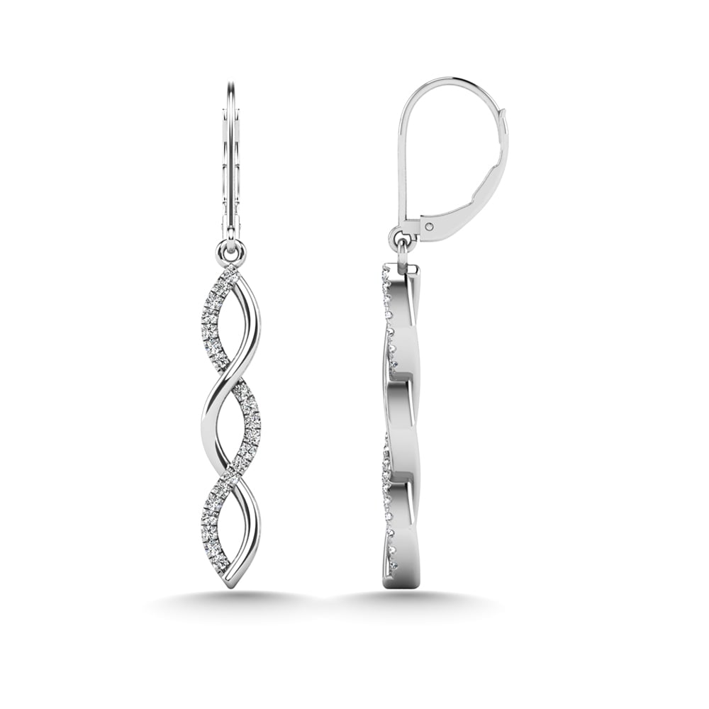 10K White Gold Diamond 1/20 Ct.Tw.  Fashion Earrings
