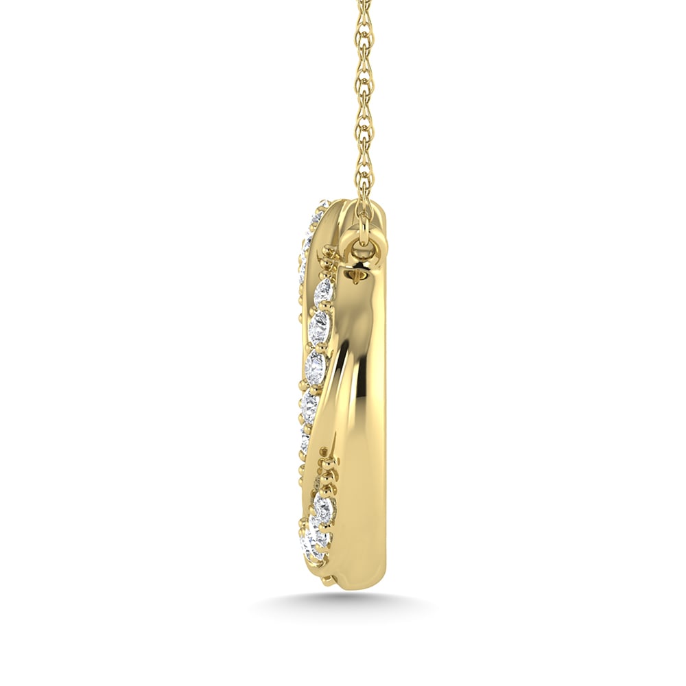 10K Yellow Gold Diamond 1/6 Ct.Tw. Circle Fashion Necklace