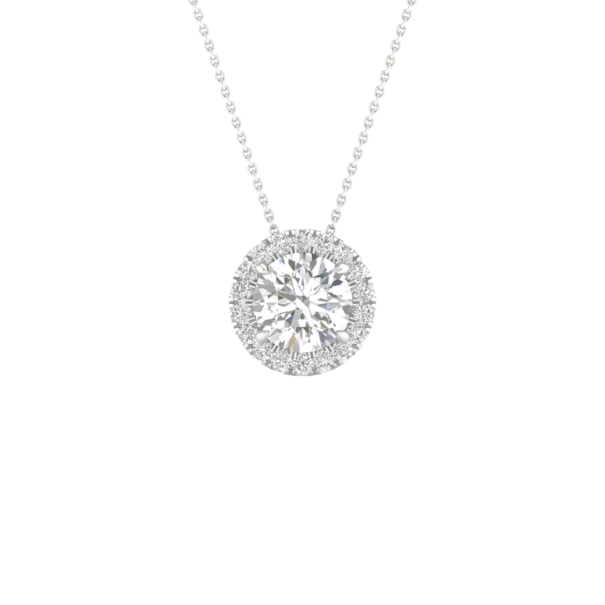 14K 1.15CT Certified Lab Grown Diamond Pendant ( IGI Certified )