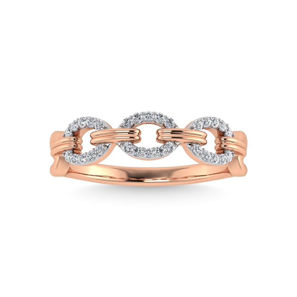 10K Two Tone Diamond 1/8 Ct.Tw. Fashion Ring