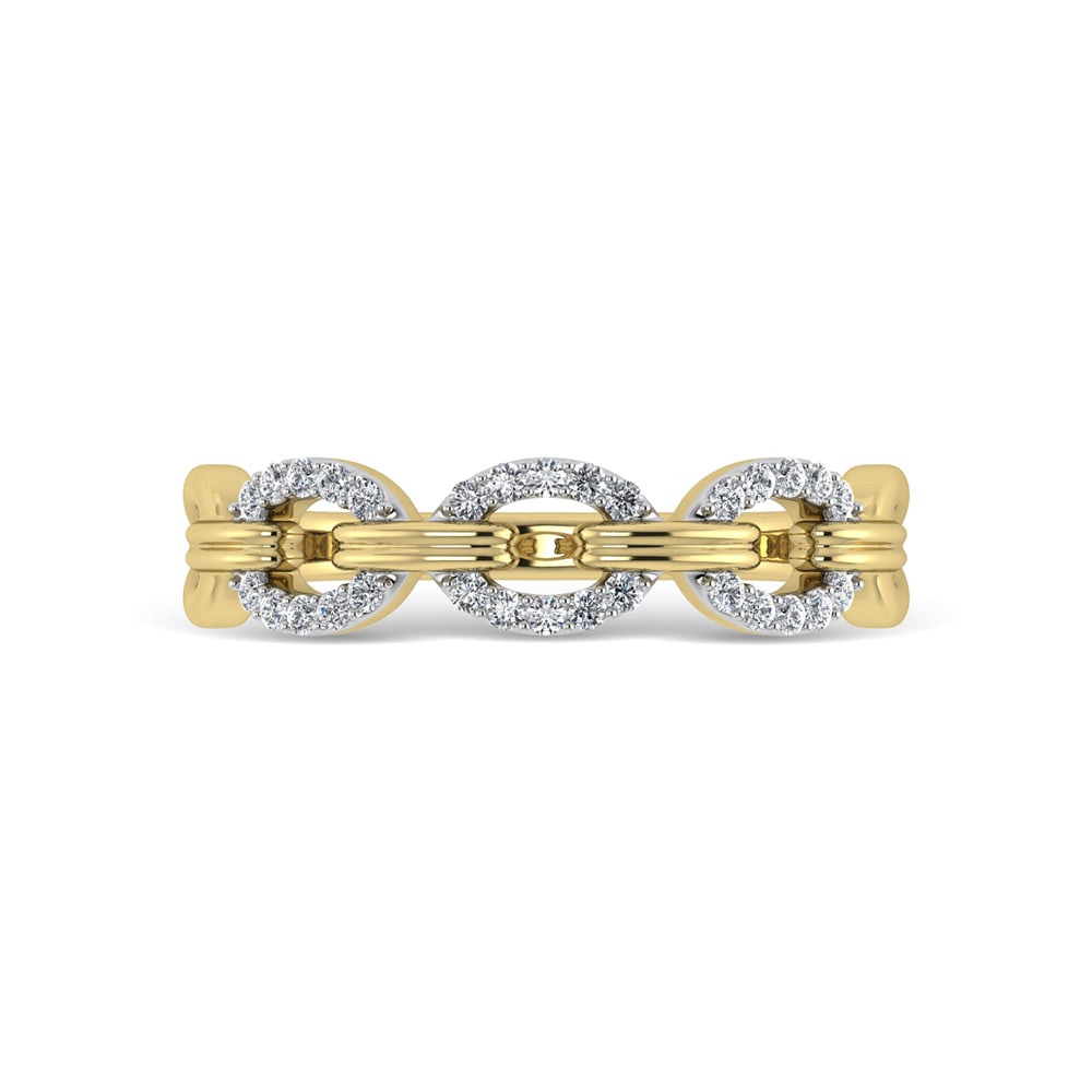 10K Two Tone Diamond 1/8 Ct.Tw. Fashion Ring