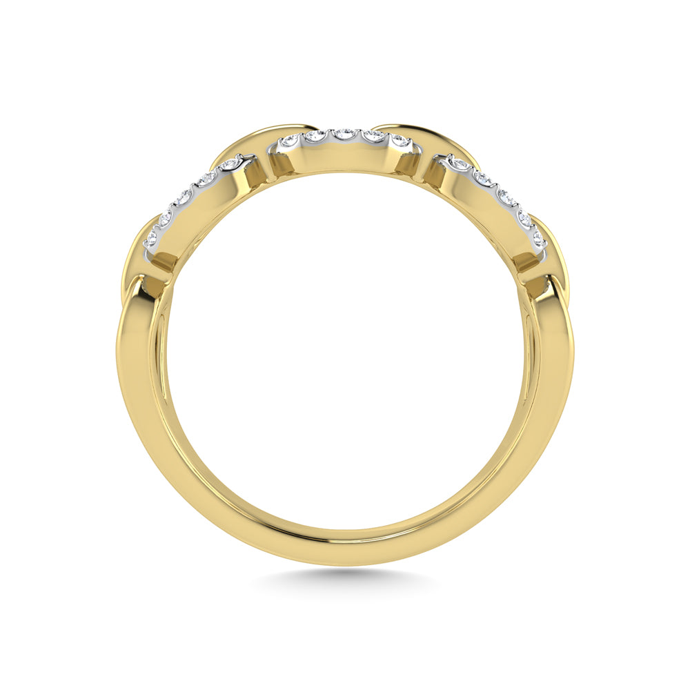 10K Two Tone Diamond 1/8 Ct.Tw. Fashion Ring