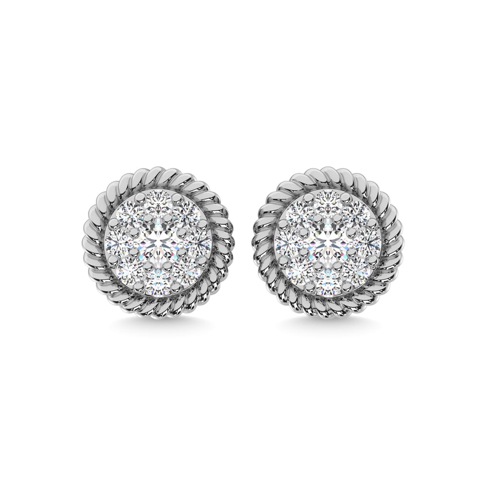 10K White Gold Diamond 1/4 Ct.Tw. Fashion Earrings