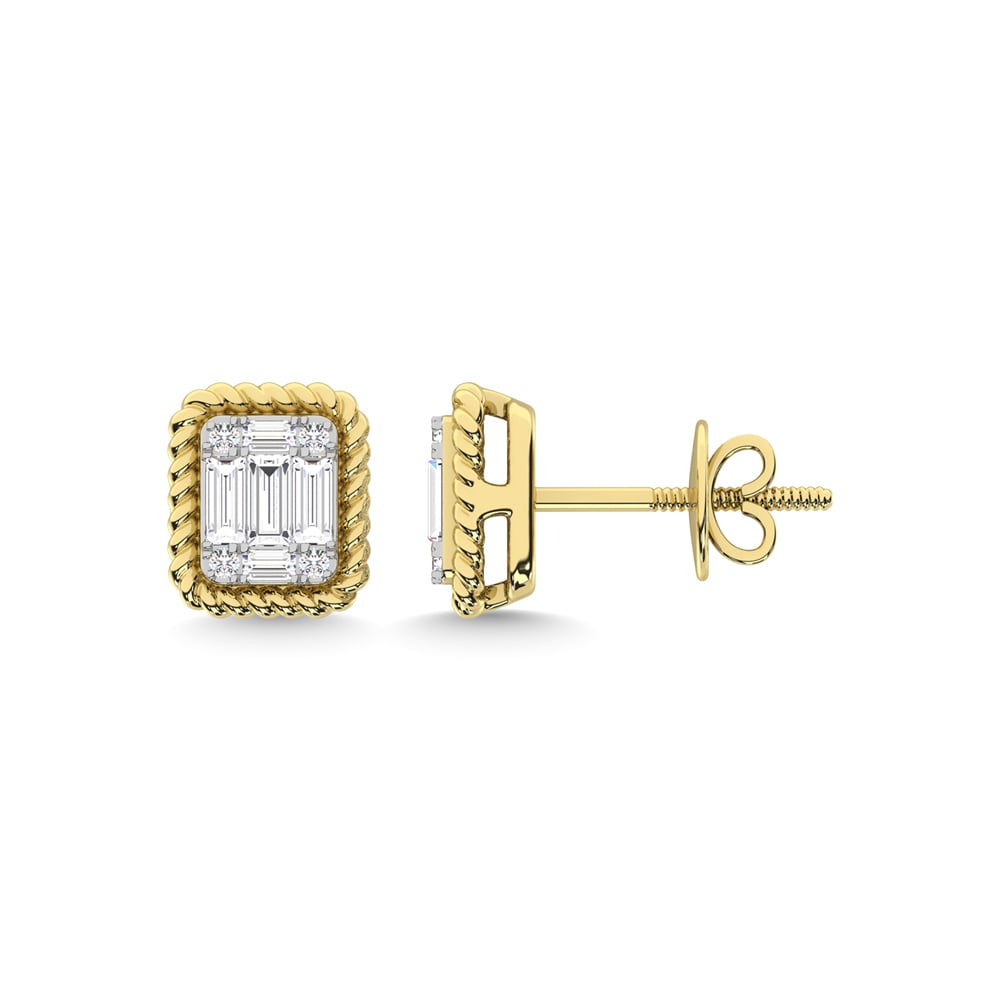 14K Yellow Gold Diamond 1/5 Ct.Tw. Fashion Earrings