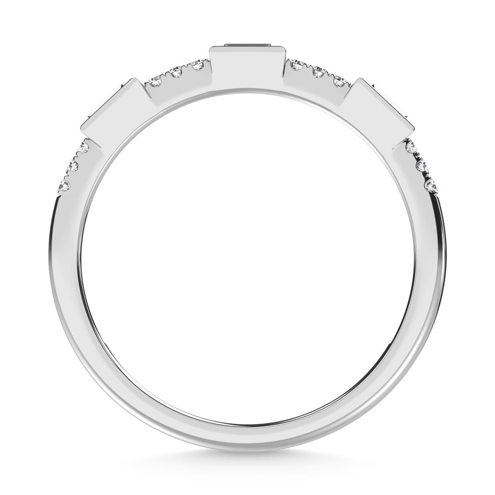 14K White Gold Diamond  1/8 Ct.Tw. Stack Band