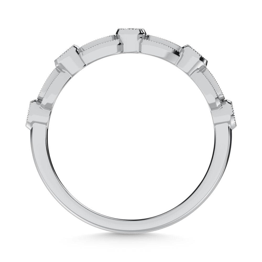 14K White Gold Diamond  1/4 Ct.Tw. Stack Band