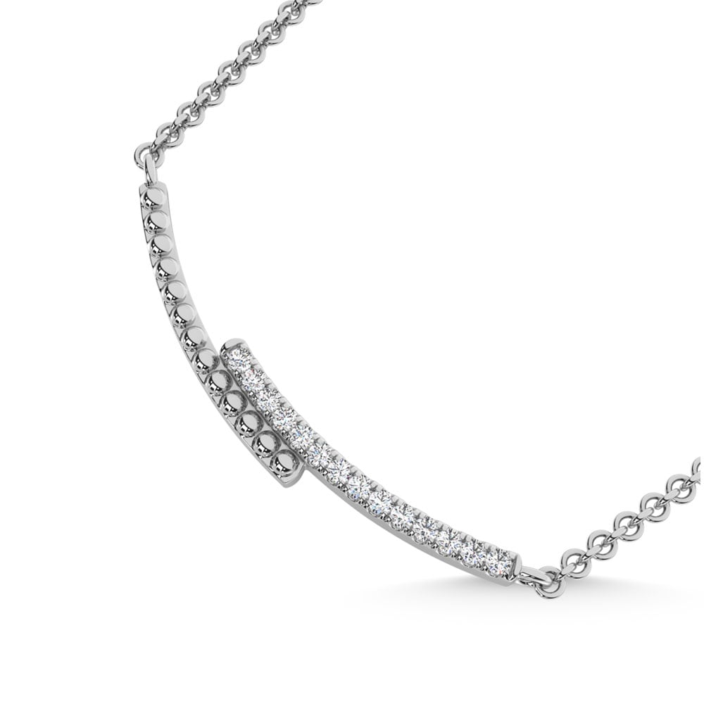 10K White Gold  1/10 Ct.Tw. Diamond Fashion Necklace