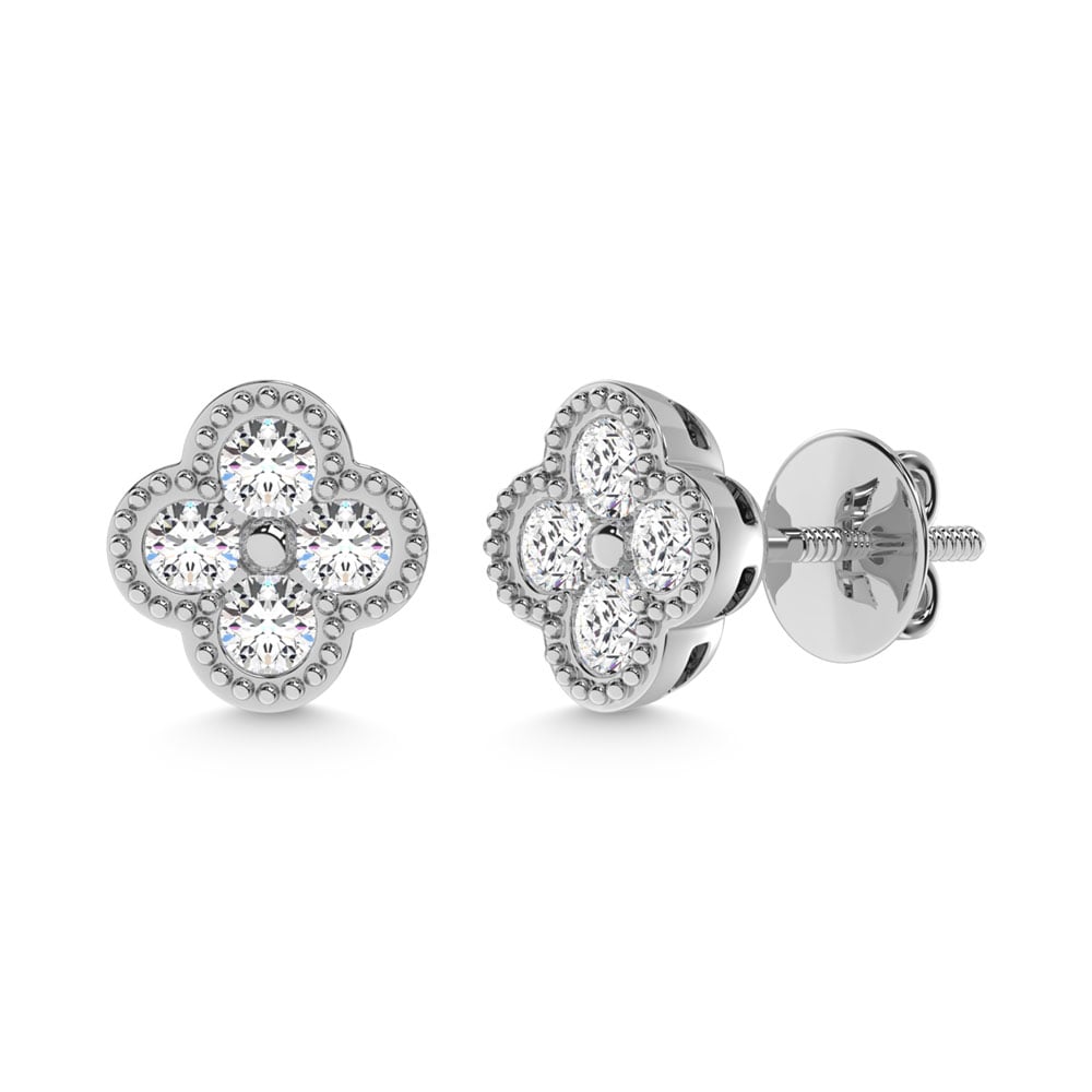 10K White Gold Diamond 1/3 Ct.Tw. Fashion Earrings