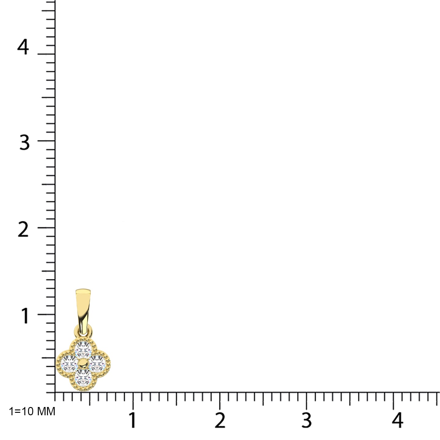 10K Yellow Gold Diamond 1/5 Ct.Tw. Fashion Pendant