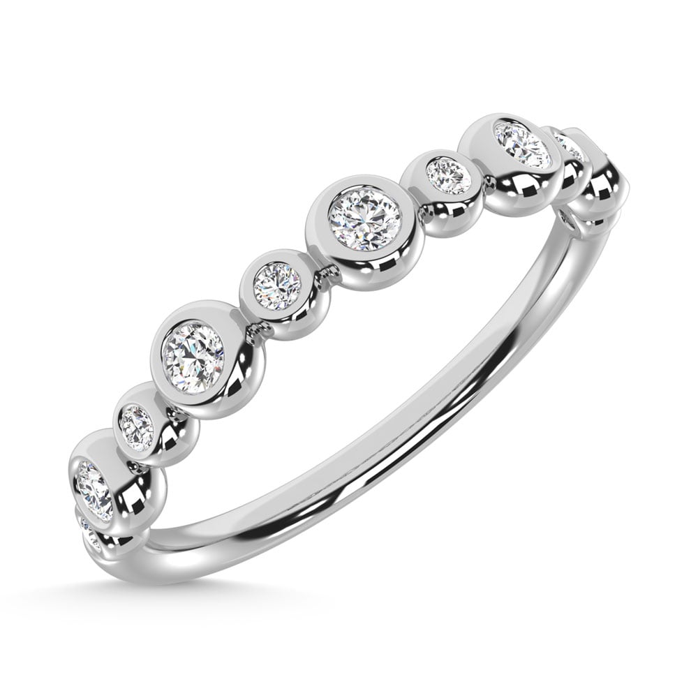 14K White Gold Diamond 1/5 Ct.Tw. Stackable Band