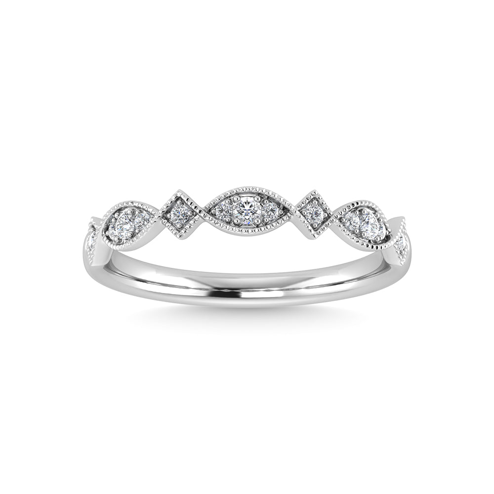 14K White Gold Diamond 1/6 Ct.Tw. Stackable Ring