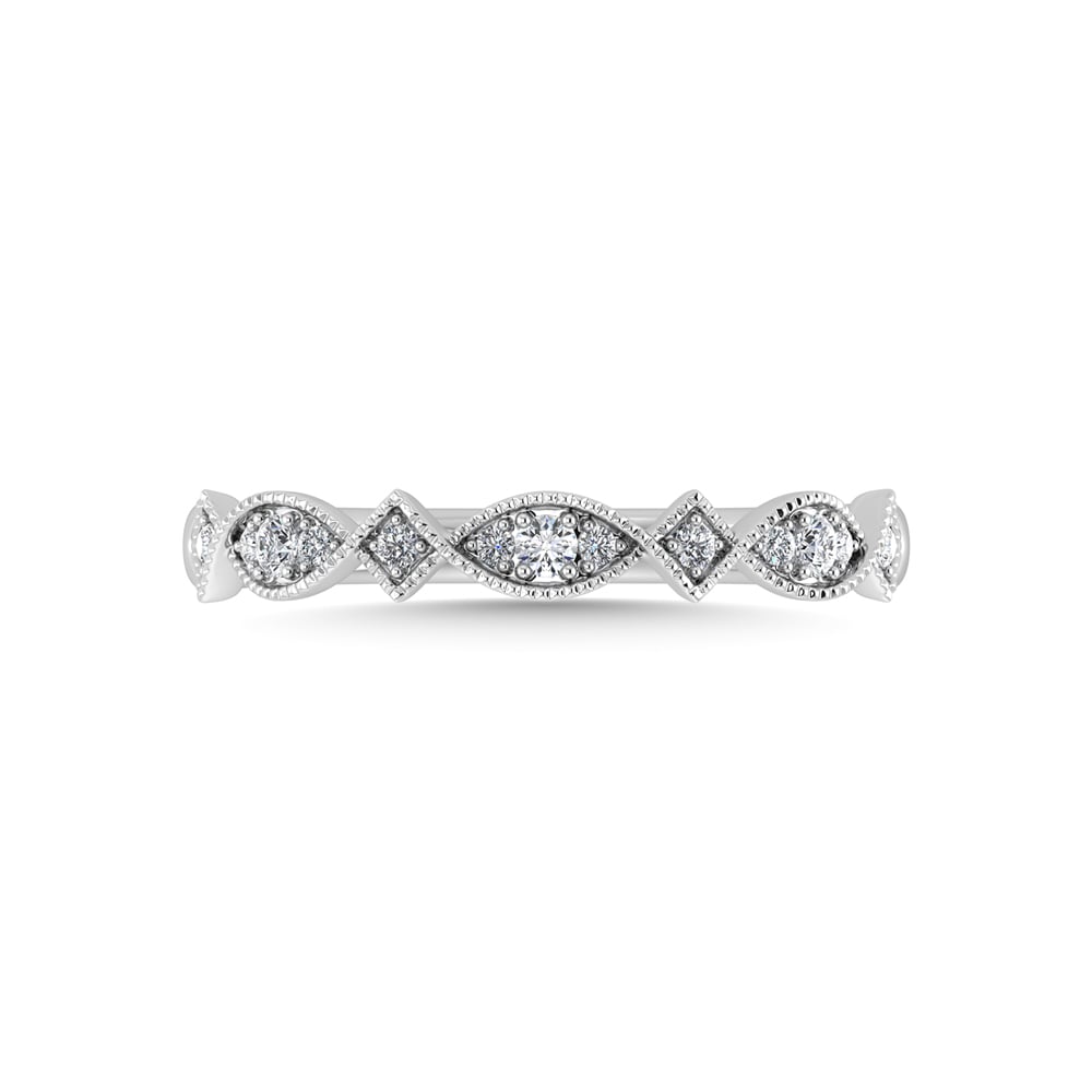 14K White Gold Diamond 1/6 Ct.Tw. Stackable Ring