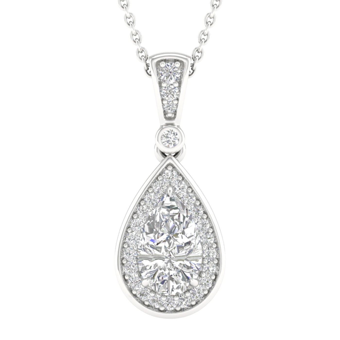 14K 1.15CT  Lab Grown Diamond Pendant